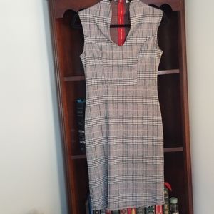 Rolla Coaster Plaid Houndstooth Sheath Dress, L